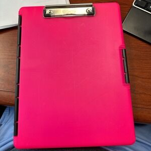 Dexas 3517-806 Slimcase 2 Storage Clipboard with Side Opening, Neon Pink‎
